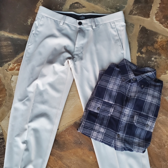 Flannel Plaid Blue Button Down Shirt Men's 34-36 - Picture 4 of 4